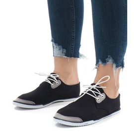 Baskets à enfiler en lycra noires 288-86 le noir 1