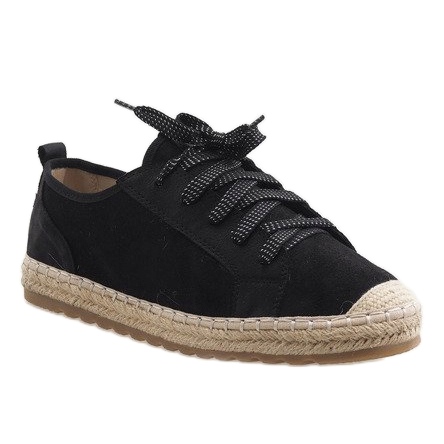 Espadrilles noires à lacets BB02P le noir 1