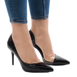 Escarpins asymétriques vernis noir GH11541 le noir 1 Escarpins asymétriques vernis noir GH11541 le noir 1