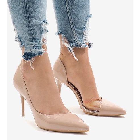 Escarpins asymétriques vernis rose GH11541 1