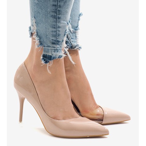 Escarpins asymétriques vernis rose GH11541 2