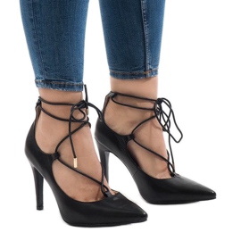 Escarpins noirs sur talon 4524-1A le noir 1