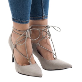 Escarpins gris sur broche 4524-5 1