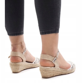 Sandales compensées serpent espadrilles LLI-3M88-51 multicolore 3