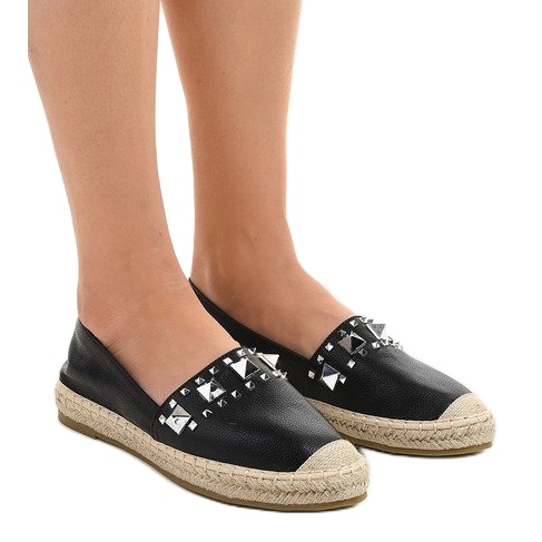 Espadrilles noires à clous 1706 le noir 1
