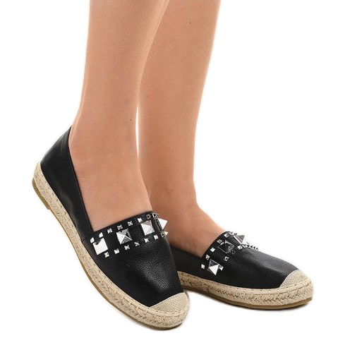 Espadrilles noires à clous 1706 le noir 2