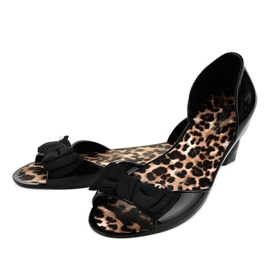 Ballerines en caoutchouc mélisse noir avec nœud DD506-1 le noir 4