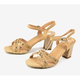 Sandales à talons beiges 62225 1