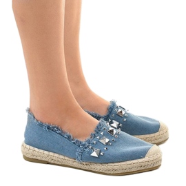 Espadrilles en jean bleu A608 3