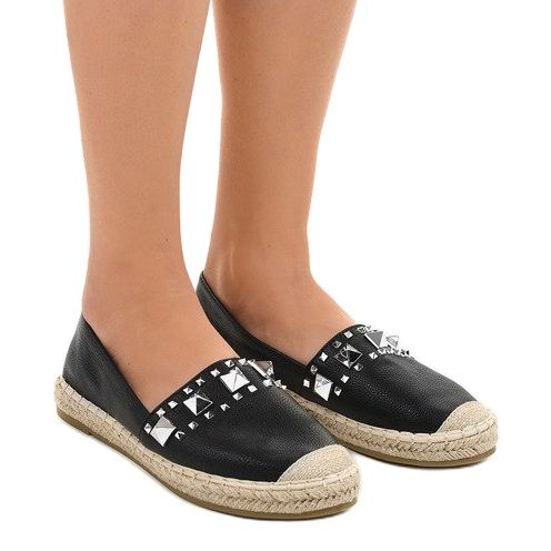 Espadrilles noires à clous LX-206 1