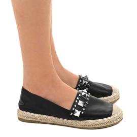 Espadrilles noires à clous LX-206 le noir 3