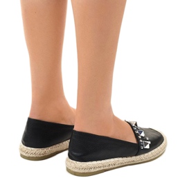Espadrilles noires à clous LX-206 le noir 4
