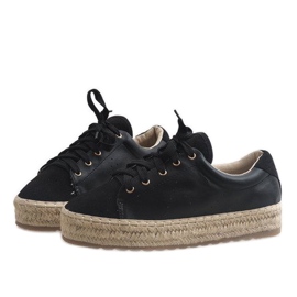 Espadrilles noires à lacets LX-07 2