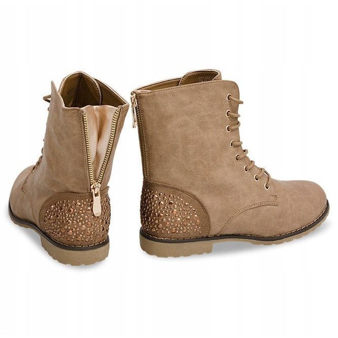 Boots richement décorées 1511-8 Kaki multicolore vert 2