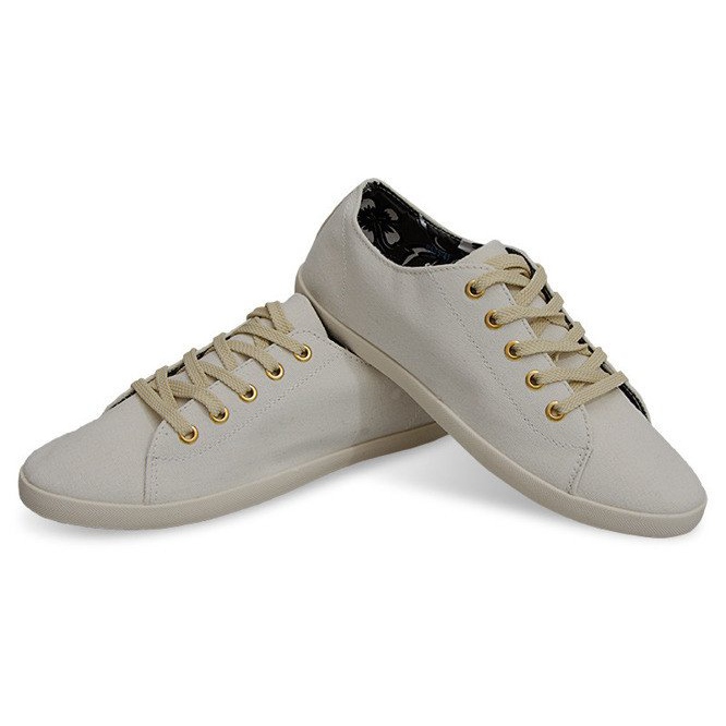 Baskets Tissu 605 Blanc blanche 1