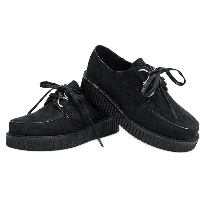 Creepers Boots On The Rose Plateforme Noire le noir 1