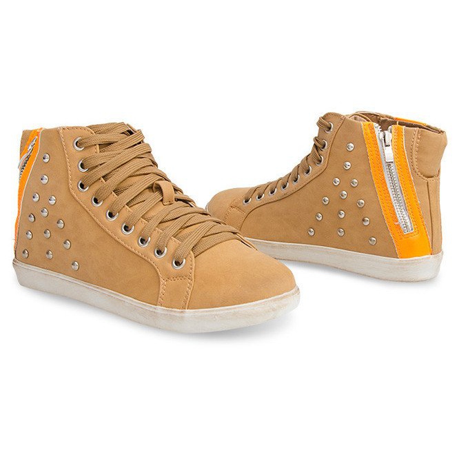 Sneakers Hautes Avec Clous 6573 Camel brun multicolore 2