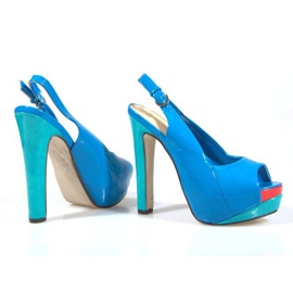 Escarpins Sandales Sur La Plateforme Bleue A8030 1