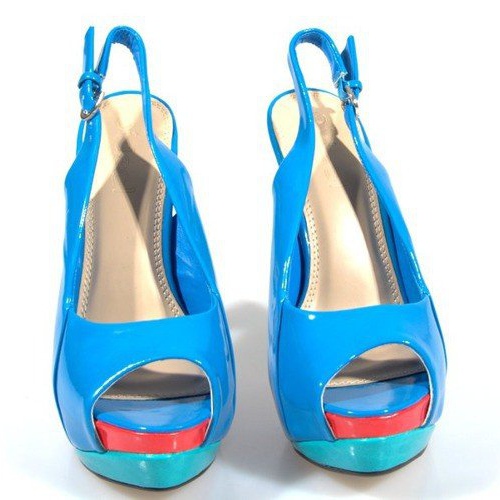 Escarpins Sandales Sur La Plateforme Bleue A8030 2