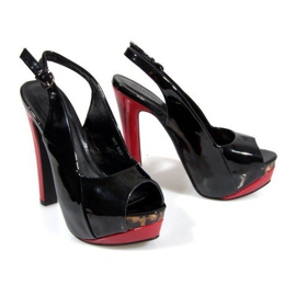 Escarpins Sandales Sur La Plateforme A8030 Noir 1