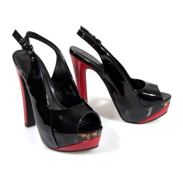 Escarpins Sandales Sur La Plateforme A8030 Noir 1