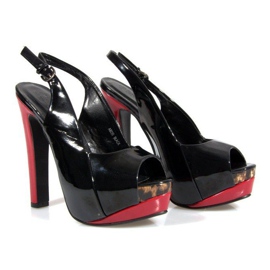 Escarpins Sandales Sur La Plateforme A8030 Noir 2