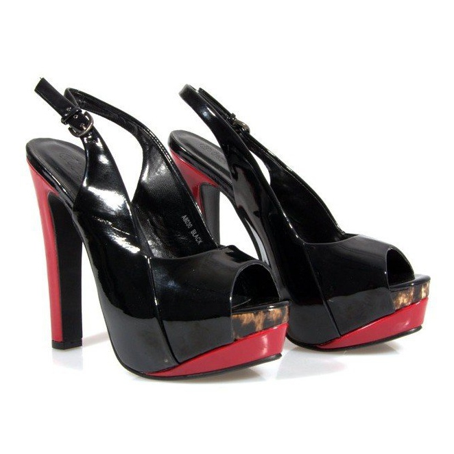 Escarpins Sandales Sur La Plateforme A8030 Noir 2