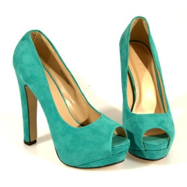 Escarpins en daim 023 Menthe vert 2