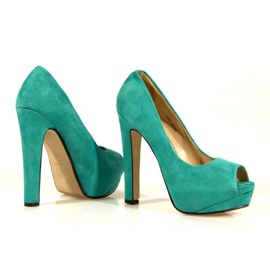 Escarpins en daim 023 Menthe vert 3