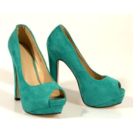 Escarpins en daim 023 Menthe vert 5