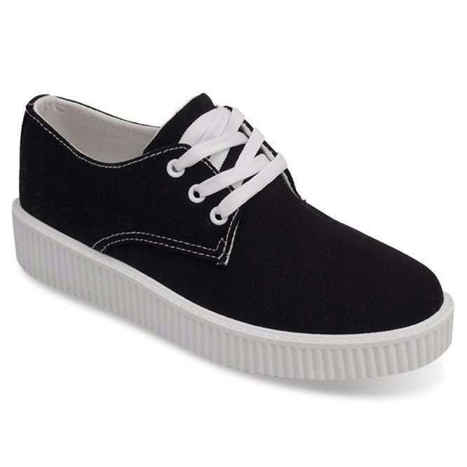 Baskets à lacets creepers noires BK-15 1