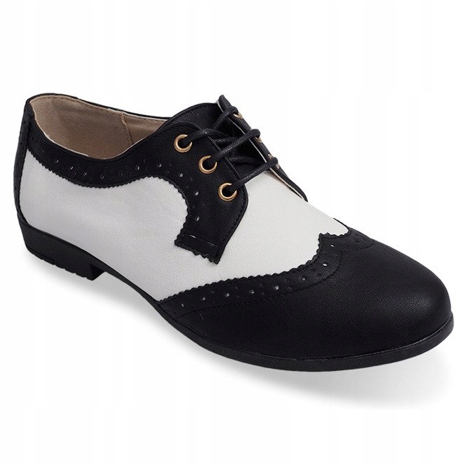 Chaussures de Jazz Classiques 4D85G Noir blanche le noir 1