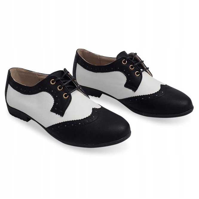 Chaussures de Jazz Classiques 4D85G Noir blanche le noir 2