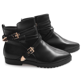 Bottes élégantes chaudes avec boucle HW13 Noir le noir 5