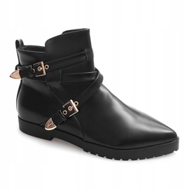 Bottes élégantes chaudes avec boucle HW13 Noir le noir 6
