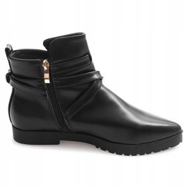 Bottes élégantes chaudes avec boucle HW13 Noir le noir 8