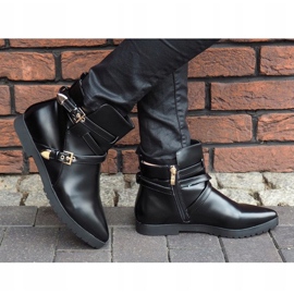 Bottes élégantes chaudes avec boucle HW13 Noir le noir 3