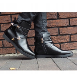 Bottes élégantes chaudes avec boucle HW13 Noir le noir 10