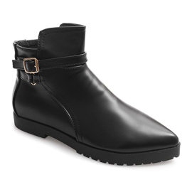 Bottes élégantes chaudes avec boucle HW12 Noir le noir 2