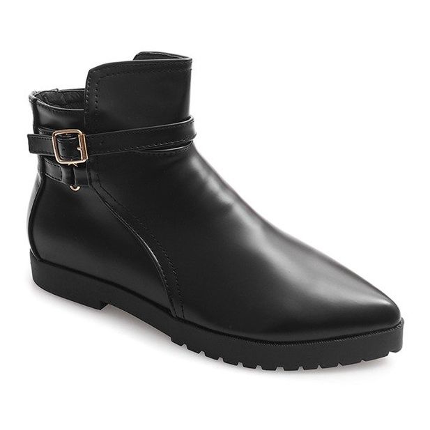 Bottes élégantes chaudes avec boucle HW12 Noir 2