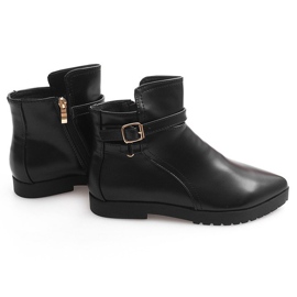 Bottes élégantes chaudes avec boucle HW12 Noir le noir 1