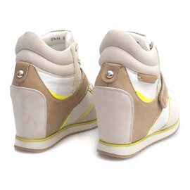 Baskets compensées à la mode JT4 Beige 4