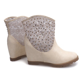 Bottines compensées ajourées 7010 -16 Beige 3