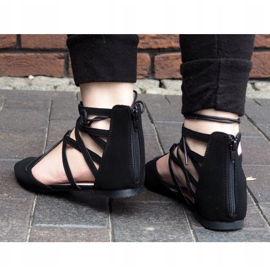 Sandales de ballet ouvertes / nouées 6701 Noir 1