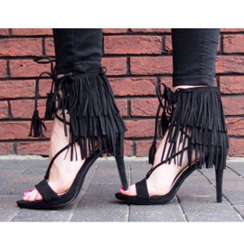 Sandales à Franges Boho 8125 Noir le noir 2