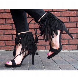Sandales à Franges Boho 8125 Noir le noir 3