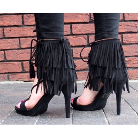 Sandales à Franges Boho 8125 Noir le noir 4