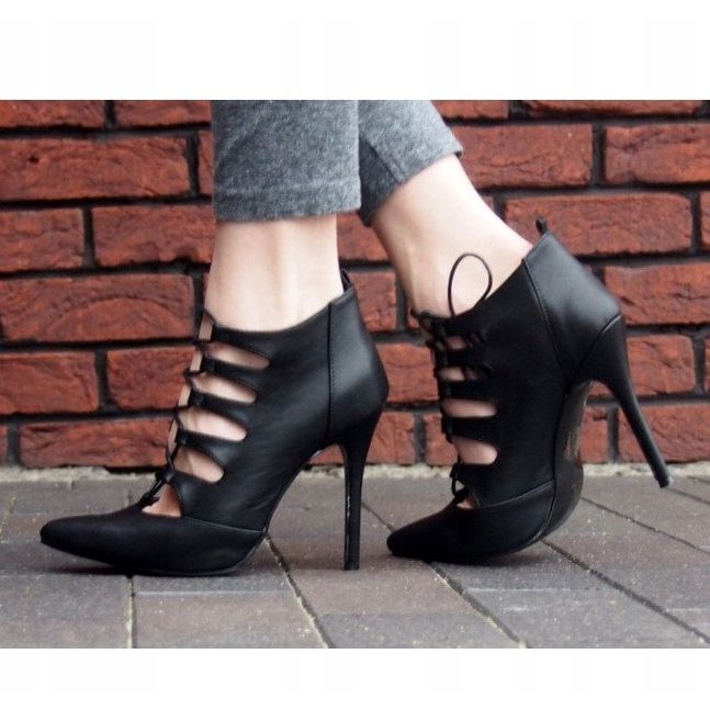 Sandales hautes richement décorées 11033-1 noir 1