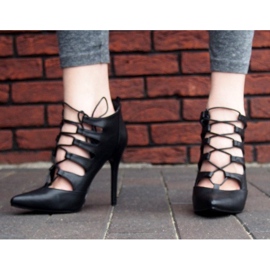 Sandales hautes richement décorées 11033-1 noir 2