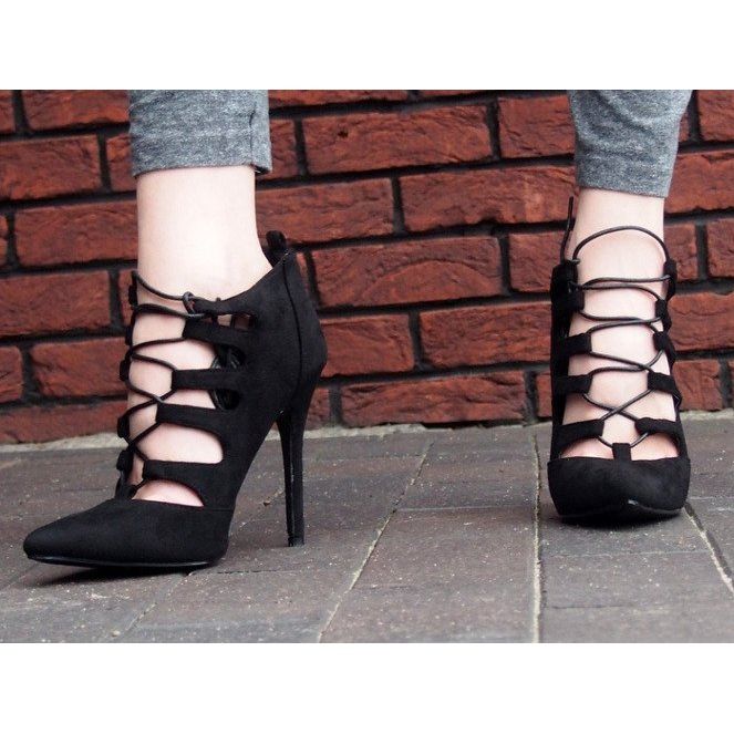 Sandales Bottes Hautes En Daim 11033-1A Noir 2